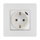 Розетка с заземлением с USB тип C - Legrand Etika - со шторками 16А 250В 1500мА 7,5Вт безвинтовые зажимы - белый