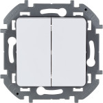 Выключатель двухклавишный белый, Inspiria, Legrand (IEK) 6736201