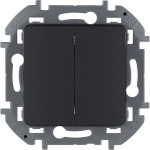 Выключатель двухклавишный антрацит, Inspiria, Legrand (IEK) 6736231