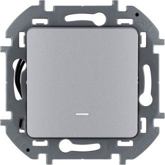 Переключатель с подсветкой/индикацией алюминий, Inspiria, Legrand (IEK) 6736621