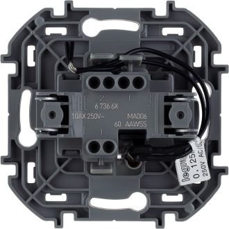 Переключатель с подсветкой/индикацией алюминий, Inspiria, Legrand (IEK) 6736621