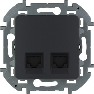 Двойная розетка RJ-45 - категория 6 - UTP - Inspiria - антрацит, Legrand (IEK) 6738431