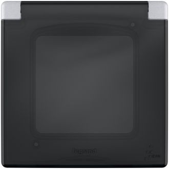 Рамка с защитной крышкой IP44 IK07 алюминий, Inspiria