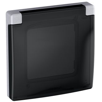 Рамка с защитной крышкой IP44 IK07 алюминий, Inspiria