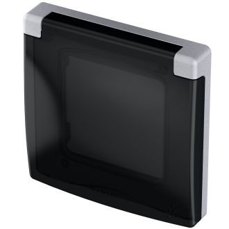 Рамка с защитной крышкой IP44 IK07 алюминий, Inspiria