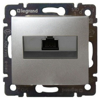Розетка компьютерная RJ45 категория 5e UTP - Legrand Valena - монтаж на винтах - алюминий