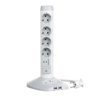 Удлинитель на 4 розеток + 2 USB + 1 microUSB кабель 2 м