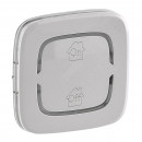 Лицевая панель - клавиша с символом GEN/ON/OFF - 2 модуля - Valena Allure - алюминий - MyHome SCS