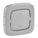 Лицевая панель - клавиша с надписью ON/OFF - 2 модуля - Valena Allure - алюминий - MyHome SCS