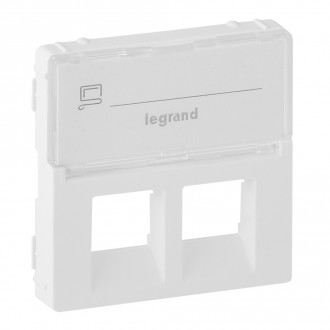 Лицевая панель - Valena Life - для розеток RJ 45 Кат. № 7 530 32/41/43/45/47/49 с держателем маркировки - белый