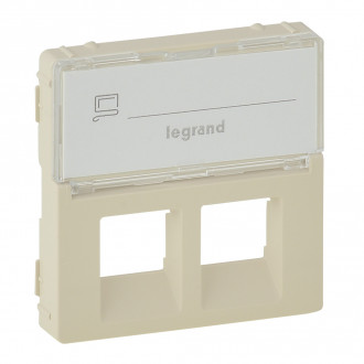 Лицевая панель - Valena Life - для розеток RJ 45 Кат. № 7 530 32/41/43/45/47/49 с держателем маркировки - слоновая кость