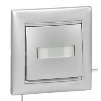 Кнопка 12 В с подсветкой с этикеткой цвета алюминий, Valena