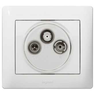 Лицевая панель TV-RD-SAT, 3 Отв.,White (комплект 10 шт.)
