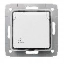Розетка с защитными шторками влагозащищенная IP 44 белая, Cariva