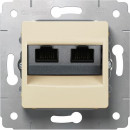 Розетка интернет RJ-45 2 разъема слоновая кость, Cariva (комплект 10 шт.)
