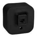 Розетка интернет RJ-45 UTP чёрный матовый, Quteo