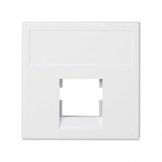 Модуль K45 прямой на 1 разъем RJ45 без шторки белого цвета Simon K45