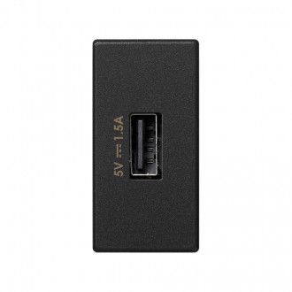 Зарядное устройство USB узкий модуль K45 5В 1.5A 230В~ цвета графит с винтовым соединением Simon K45