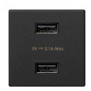 Зарядное устройство 2xUSB K45 5В 2.1A 230В~ цвета графит с винтовым соединением Simon K45