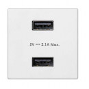Зарядное устройство 2xUSB K45 5В 2.1A 230В~ белого цвета с винтовым соединением Simon K45