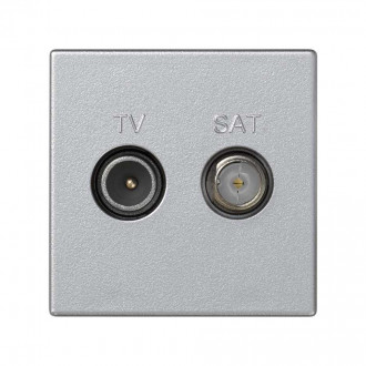 Розетка TV+SAT IEC папа+мама модуль K45 цвета алюминий Simon K45