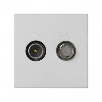 Розетка TV+SAT IEC папа+мама модуль K45 белого цвета Simon K45