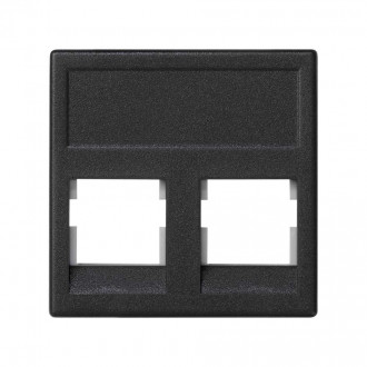 Модуль K45 прямой на 2 разъема RJ45 без шторок цвета графит Simon K45
