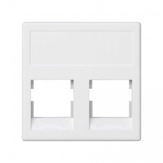 Модуль K45 прямой на 2 разъема RJ45 без шторок белого цвета Simon K45