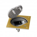 Основа влагостойкая IP66 с замком блокировки, розеткой Schuko K45 и разъемом RJ45 Cat.5e UTP из латуни Simon K45
