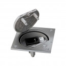 Основа влагостойкая IP66 с замком блокировки, розеткой Schuko K45 и разъемом RJ45 Cat.5e UTP из нержавеющей стали Simon K45