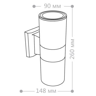 Светильник садово-парковый Feron DH0702, на стену вверх/вниз, 18W 2*E27 230V, серый, 06295