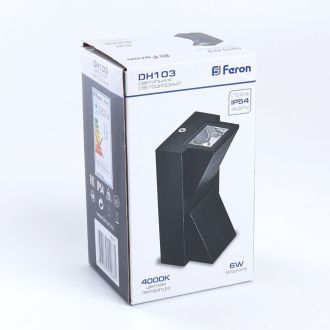 Светильник уличный светодиодный Feron DH103, 2*3W, 400Lm, 4000K, черный, 06316