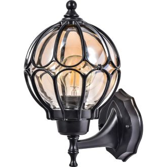 Светильник садово-парковый Feron PL3701 круглый на стену вверх 60W 230V E27, черный, 06340