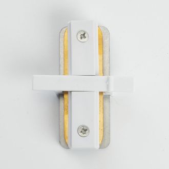 Коннектор прямой однофазный для встраиваемого шинопровода, белый, LD1004, Feron, 10357