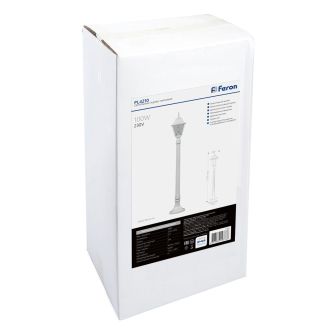 Светильник садово-парковый Feron 4210/PL4210 столб 100W E27 230V, белый, 11033