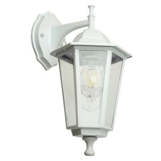 Светильник садово-парковый Feron 6102/PL6102 шестигранный на стену вниз 60W E27 230V, белый, 11053