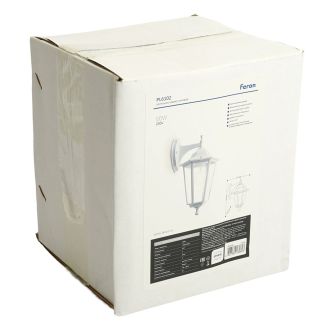 Светильник садово-парковый Feron 6102/PL6102 шестигранный на стену вниз 60W E27 230V, белый, 11053