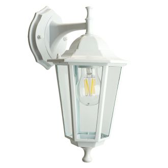 Светильник садово-парковый Feron 6102/PL6102 шестигранный на стену вниз 60W E27 230V, белый, 11053