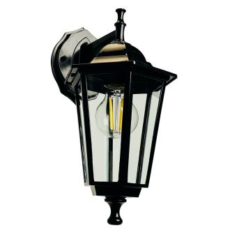 Светильник садово-парковый Feron 6102/PL6102 шестигранный на стену вниз 60W E27 230V, черный, 11054