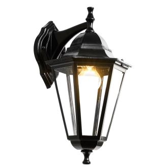 Светильник садово-парковый Feron 6202/PL6202 шестигранный на стену вниз 100W E27 230V, черный, 11066