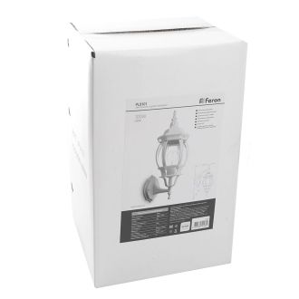 Светильник садово-парковый Feron 8101/PL8101 восьмигранный на стену вверх 100W E27 230V, белый, 11095