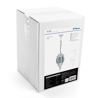 Светильник садово-парковый Feron 8105/PL8105 восьмигранный на цепочке 100W E27 230V, белый, 11103