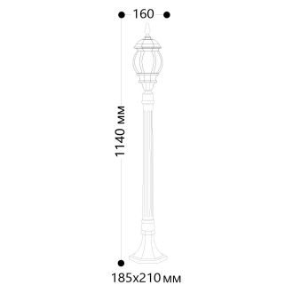 Светильник садово-парковый Feron 8110/PL8110 столб 100W E27 230V, белый, 11105
