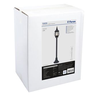 Светильник садово-парковый Feron 8110/PL8110 столб 100W E27 230V, черный, 11106