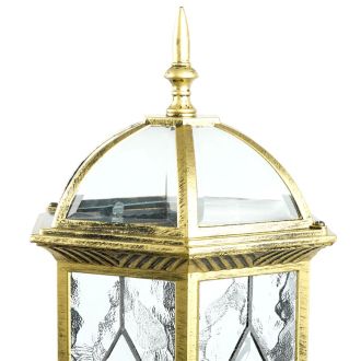 Светильник садово-парковый Feron PL130 шестигранный на стену вверх 60W E27 230V, черное золото, 11334