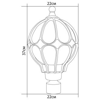 Светильник садово-парковый Feron PL3803 круглый на столб 60W 230V E27, черное золото, 11360