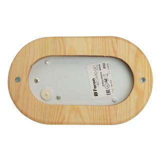 Светильник накладной IP54, 220V 60Вт Е27, дерево, орех, овал НБО 04-60-021, Feron, 11575