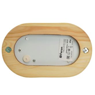 Светильник накладной IP54, 220V 60Вт Е27, дерево, орех, овал, с решеткой, НБО 04-60-022, Feron, 11576