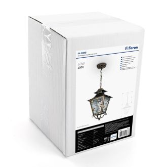 Светильник садово-парковый Feron PL635 на цепочке 60W 230V E27, черное золото, 11643