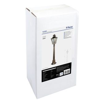 Светильник садово-парковый Feron PL636 столб 60W 230V E27, черное золото, 11645